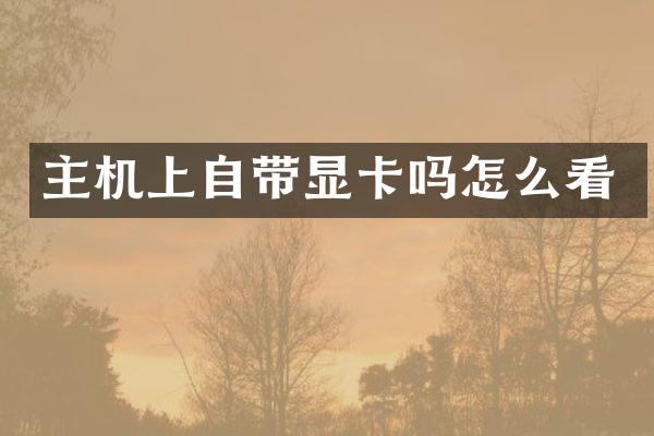 主机上自带显卡吗怎么看