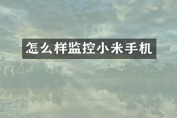怎么样监控小米手机
