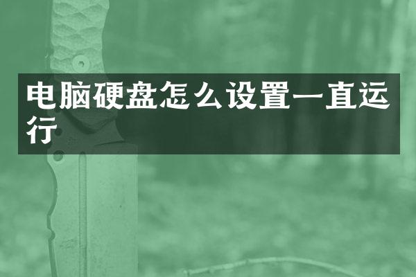 电脑硬盘怎么设置一直运行