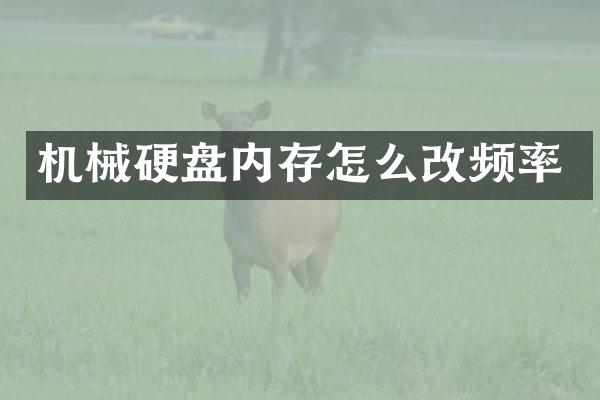 机械硬盘内存怎么改频率