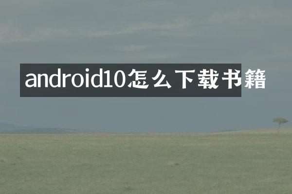 android10怎么下载书籍