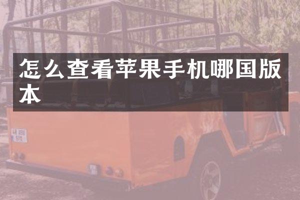 怎么查看苹果手机哪国版本