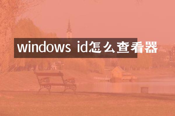 windows id怎么查看器