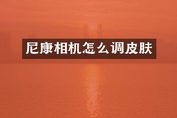 尼康相机怎么调皮肤