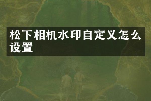 松下相机水印自定义怎么设置