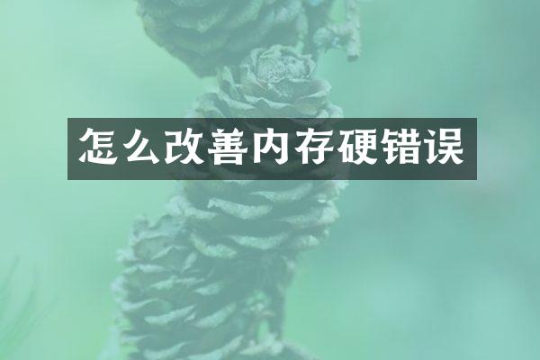 怎么改善内存硬错误