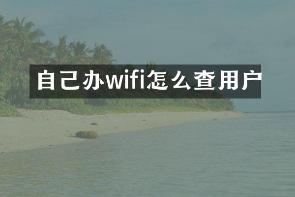 自己办wifi怎么查用户