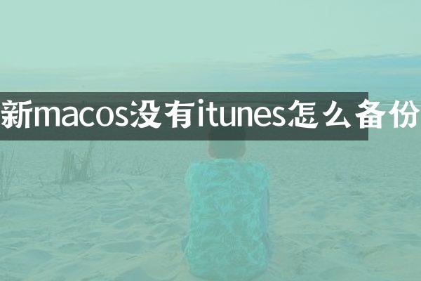新macos没有itunes怎么备份