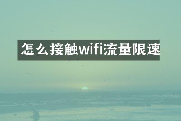 怎么接触wifi流量限速