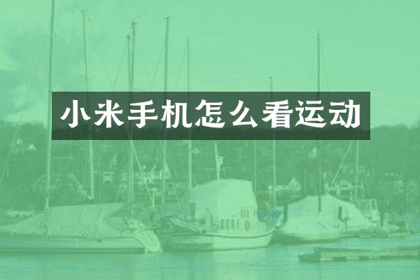 小米手机怎么看运动