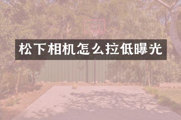 松下相机怎么拉低曝光