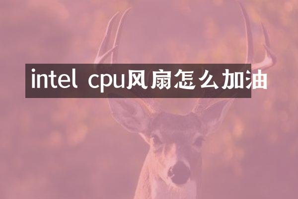 intel cpu风扇怎么加油