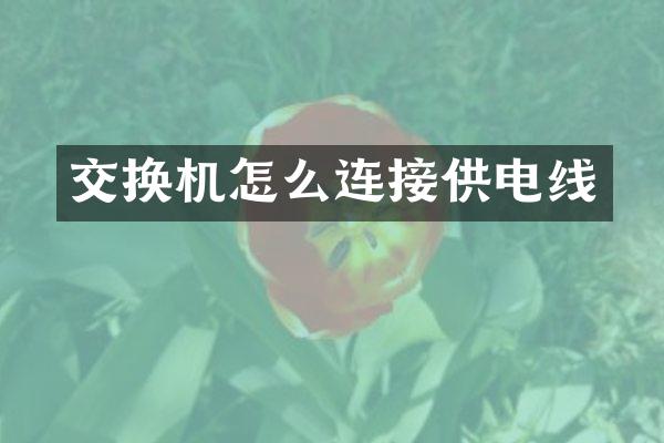 交换机怎么连接供电线