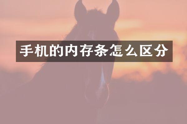 手机的内存条怎么区分