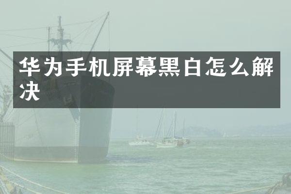 华为手机屏幕黑白怎么解决