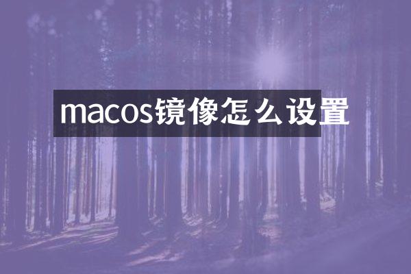 macos镜像怎么设置