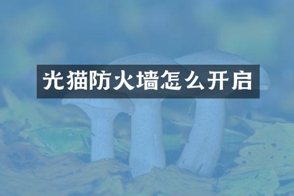 光猫防火墙怎么开启