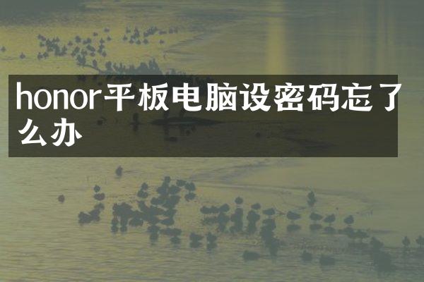 honor平板电脑设密码忘了怎么办