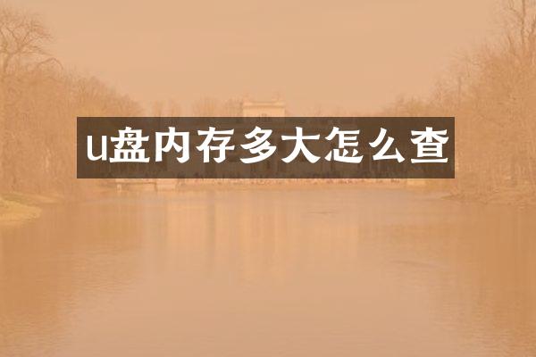 u盘内存多大怎么查