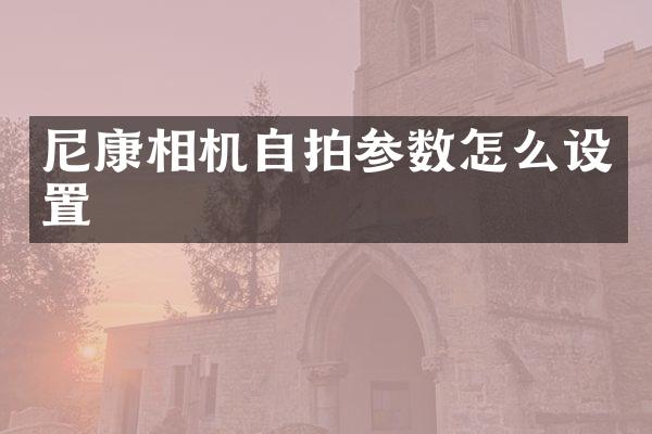 尼康相机参数怎么设置