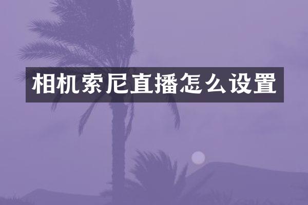 相机索尼直播怎么设置