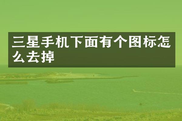 三星手机下面有个图标怎么去掉