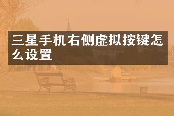 三星手机右侧虚拟按键怎么设置