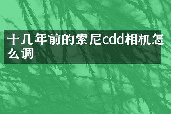 十几年前的索尼cdd相机怎么调