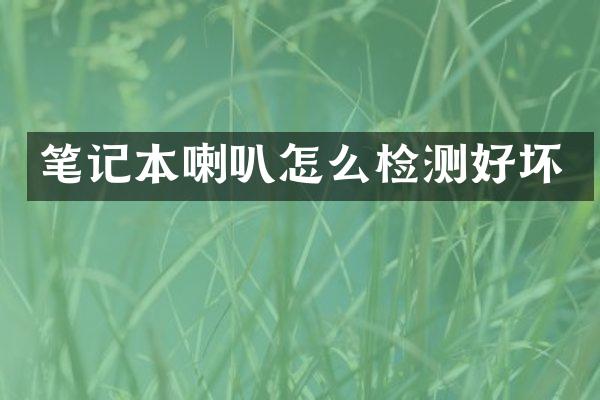 笔记本喇叭怎么检测好坏