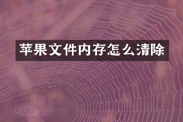 苹果文件内存怎么清除