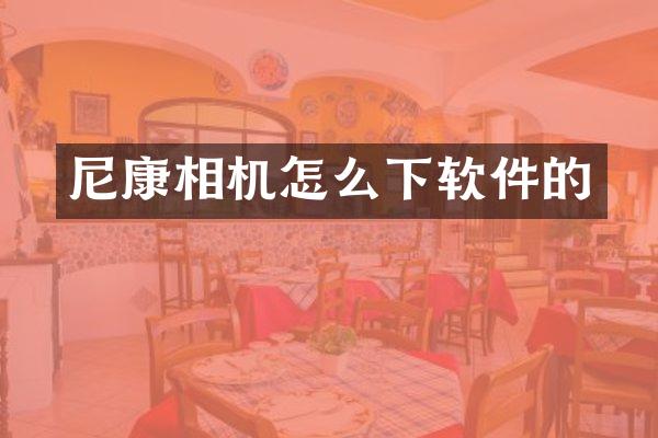 尼康相机怎么下软件的