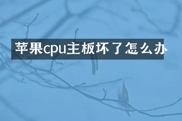 苹果cpu主板坏了怎么办