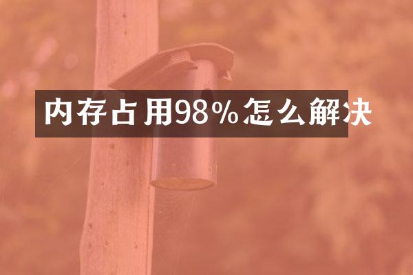 内存占用98%怎么解决