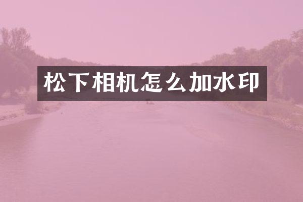相机怎么加水印