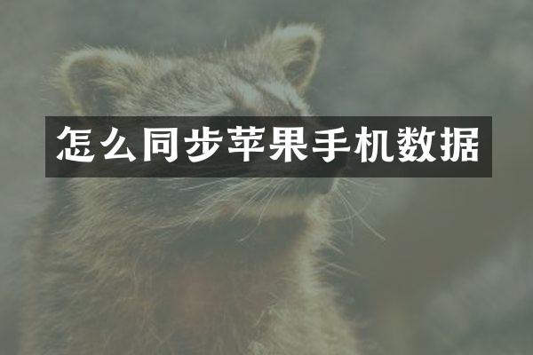 怎么同步苹果手机数据