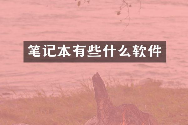 笔记本有些什么软件