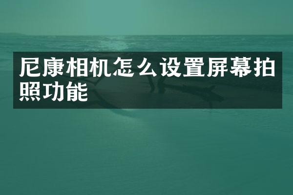 尼康相机怎么设置屏幕拍照功能