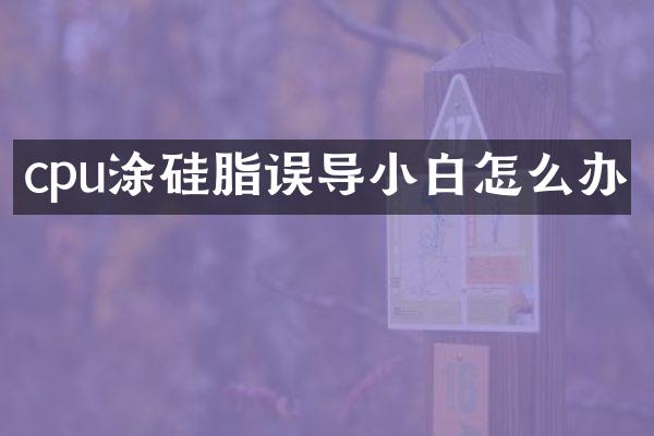cpu涂硅脂误导小白怎么办