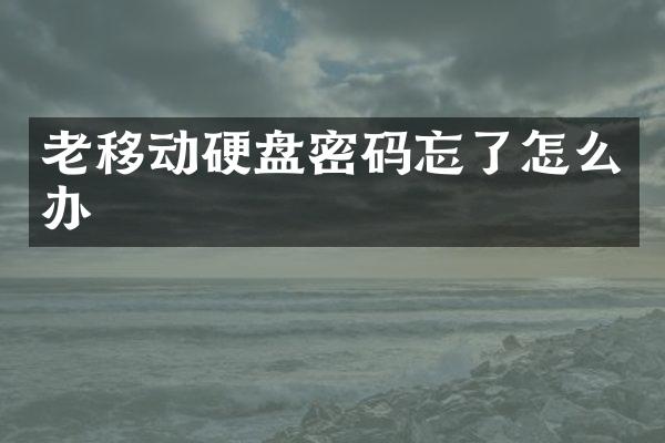 老移动硬盘密码忘了怎么办