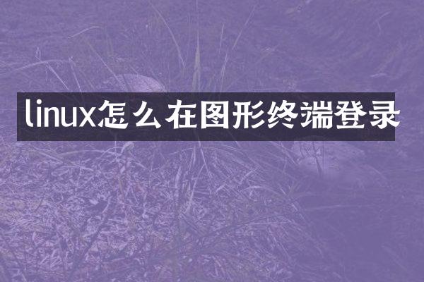 linux怎么在图形终端登录