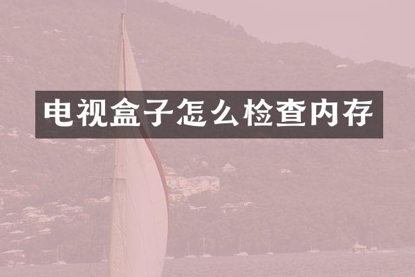 电视盒子怎么检查内存