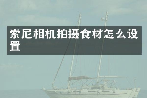 索尼相机拍摄食材怎么设置