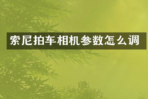 索尼拍车相机参数怎么调
