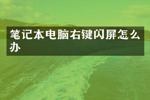 笔记本电脑右键闪屏怎么办