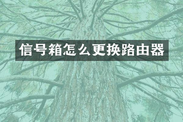 信号箱怎么更换路由器