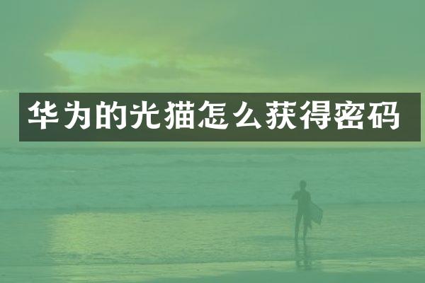 华为的光猫怎么获得密码