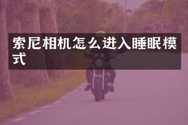 索尼相机怎么进入睡眠模式