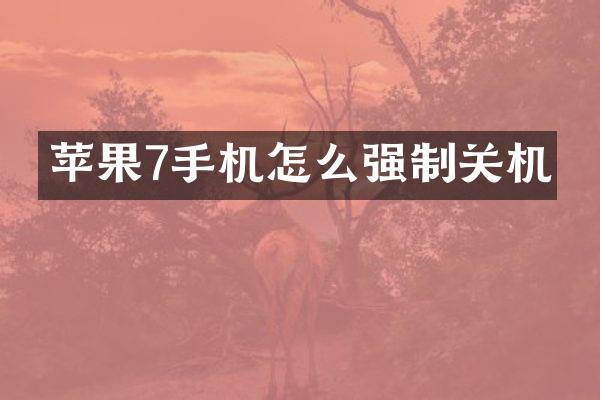 苹果7手机怎么强制关机