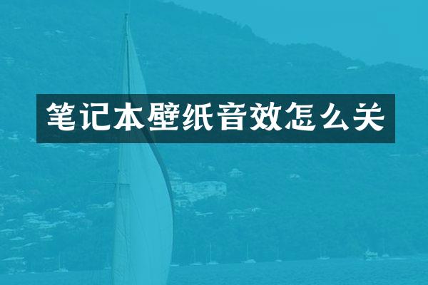 笔记本壁纸音效怎么关