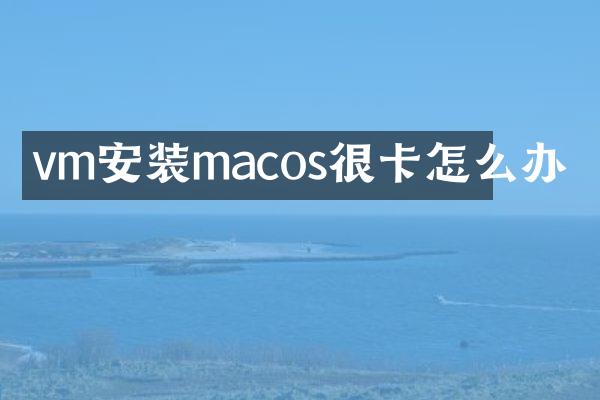 vm安装macos很卡怎么办